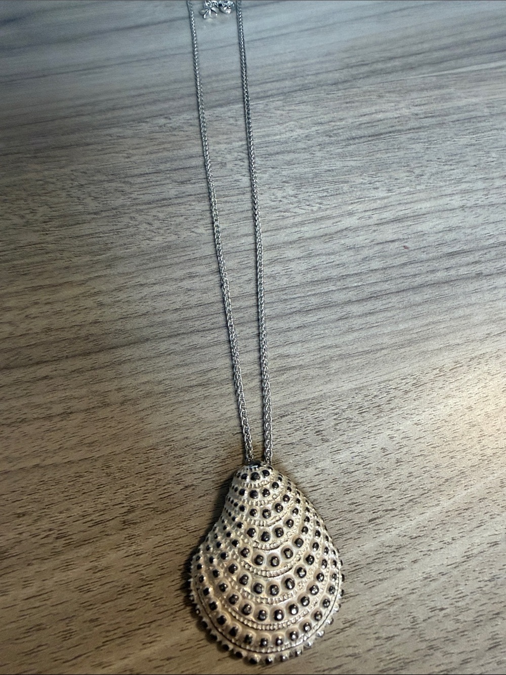 Brighton Silver-Tone Beaded Shell Pendant Necklace